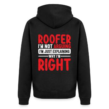 Bauarbeiter Dachdecker Geschenkidee - Unisex Premium Bio Zip Hoodie - Schwarz - Hinten - Nico (187cm)