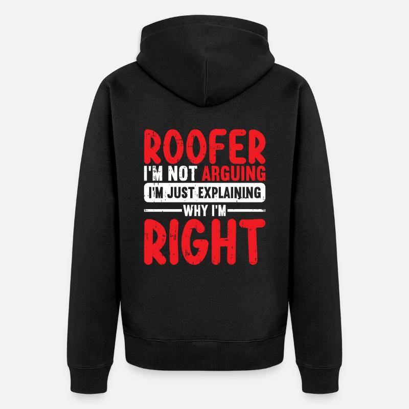 Bauarbeiter Dachdecker Geschenkidee - Unisex Premium Bio Zip Hoodie - Schwarz