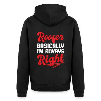 Bauarbeiter Dachdecker Geschenkidee - Unisex Premium Bio Zip Hoodie - Schwarz - Hinten - Nico (187cm)