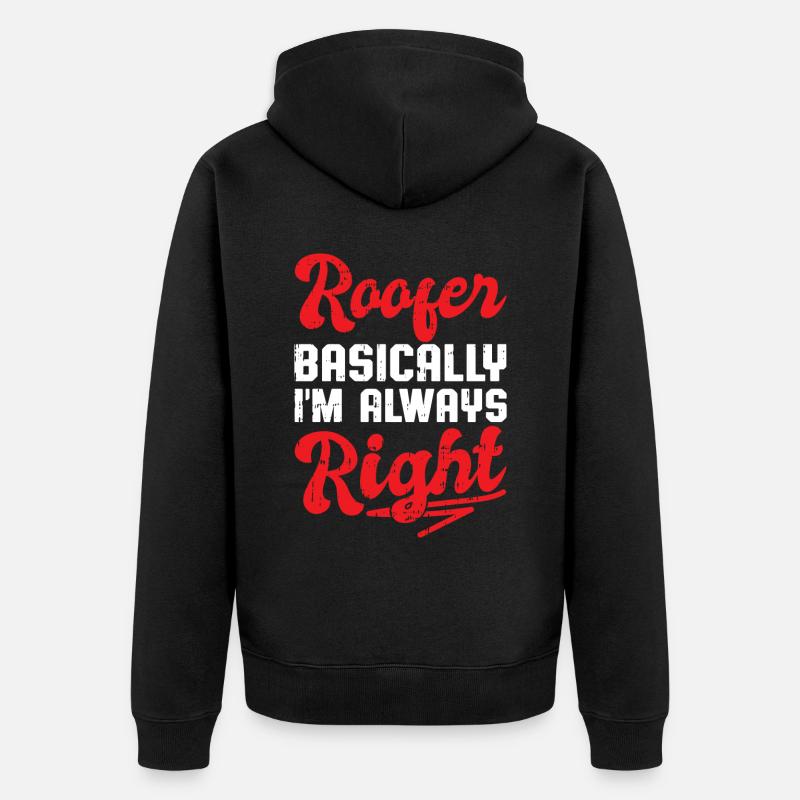 Bauarbeiter Dachdecker Geschenkidee - Unisex Premium Bio Zip Hoodie - Schwarz