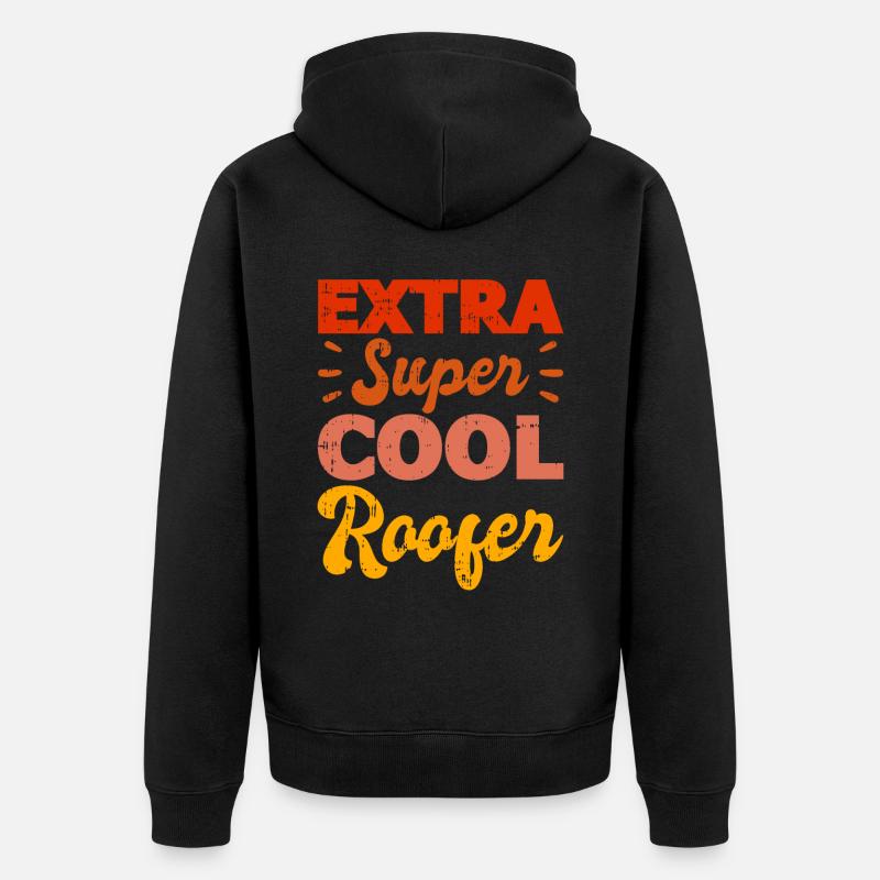 Bauarbeiter Dachdecker Geschenkidee - Unisex Premium Bio Zip Hoodie - Schwarz