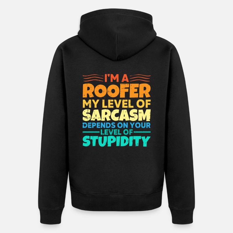 Bauarbeiter Dachdecker Geschenkidee - Unisex Premium Bio Zip Hoodie - Schwarz