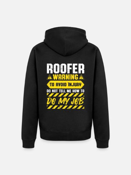 Bauarbeiter Dachdecker Geschenkidee - Unisex Premium Bio Zip Hoodie - Schwarz
