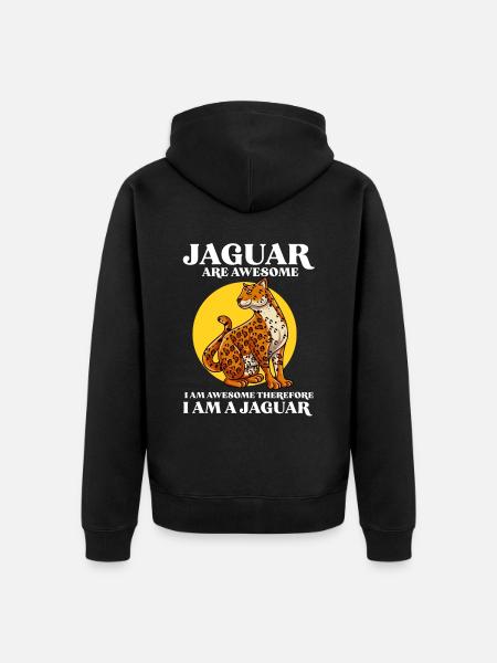Jaguar Geschenkidee - Unisex Premium Bio Zip Hoodie - Schwarz