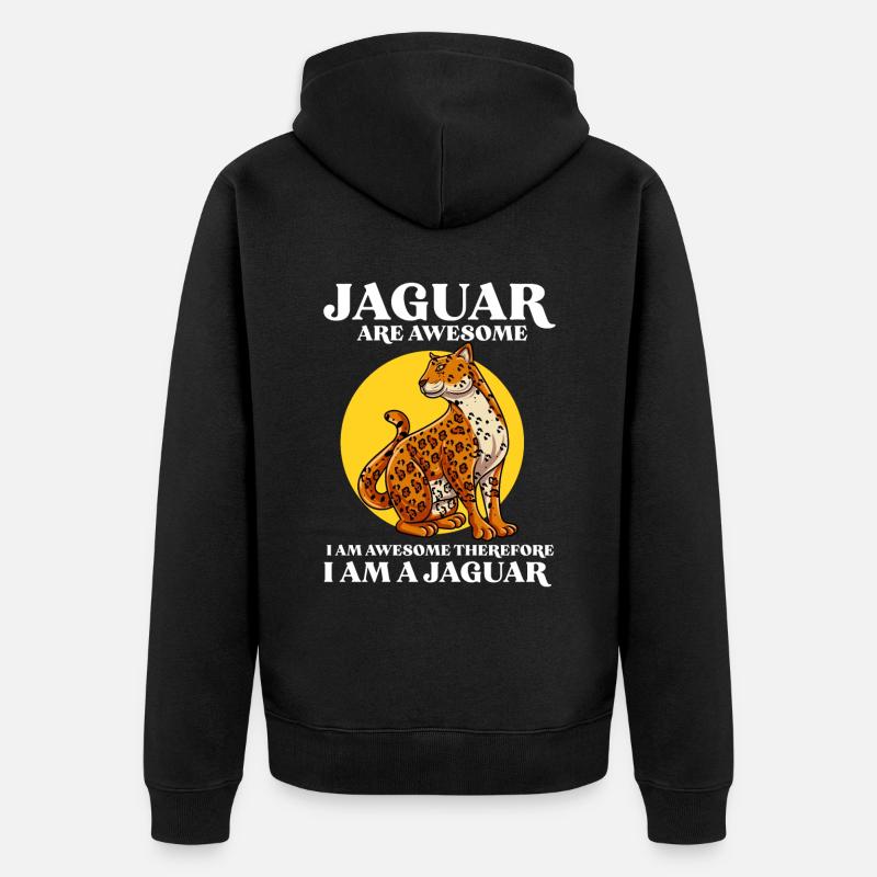 Jaguar Geschenkidee - Unisex Premium Bio Zip Hoodie - Schwarz