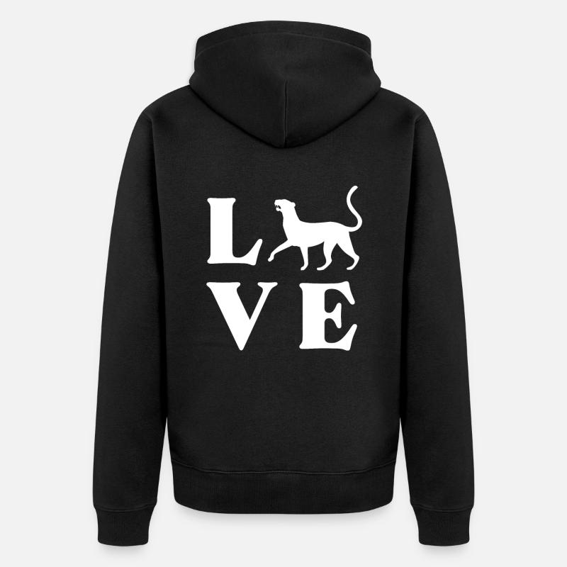 Jaguar Geschenkidee - Unisex Premium Bio Zip Hoodie - Schwarz