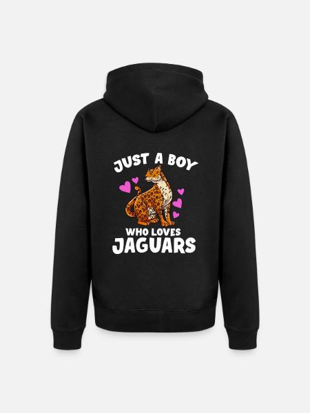 Jaguar Geschenkidee - Unisex Premium Bio Zip Hoodie - Schwarz