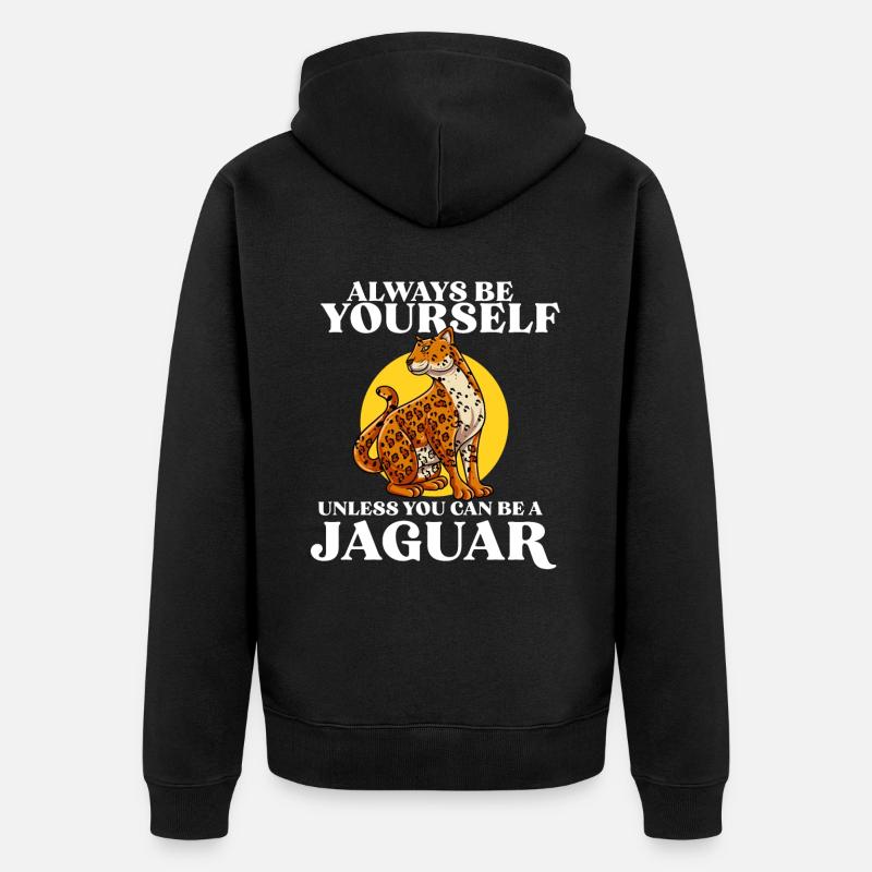 Jaguar Geschenkidee - Unisex Premium Bio Zip Hoodie - Schwarz