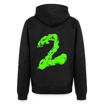 2 - Unisex Premium Organic Zip Hoodie - black - Back - Nico (187cm)