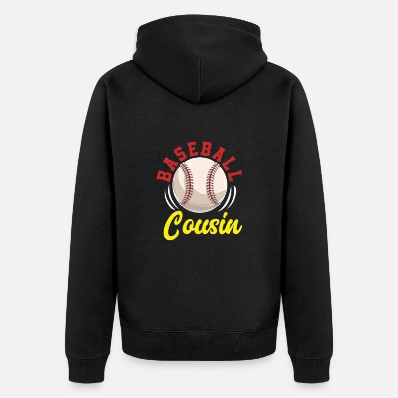 Baseball Cousin - Unisex Premium Bio Zip Hoodie - Schwarz