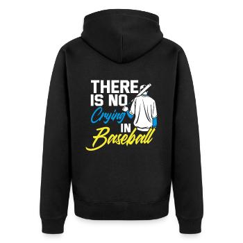 Baseball - Unisex Premium Bio Zip Hoodie - Schwarz - Hinten - Nico (187cm)