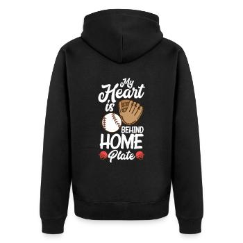 Baseball Maman Fils Amour - Veste à capuche bio Premium Unisexe - noir - Dos - Nico (187cm)