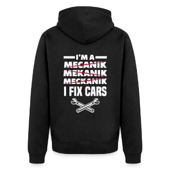 Car mechanic saying - Unisex Premium Organic Zip Hoodie - black - Back - Nico (187cm)