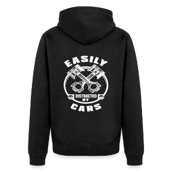 Voitures de mécanique automobile - Veste à capuche bio Premium Unisexe - noir - Dos - Nico (187cm)