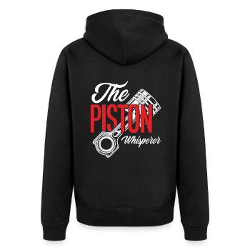 Mécanicien automobile Piston Whisperer - Veste à capuche bio Premium Unisexe - noir - Dos - Nico (187cm)