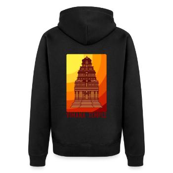 Ancient Astronaut Theory Vimana Temple - Unisex Premium Organic Zip Hoodie - black - Back - Nico (187cm)