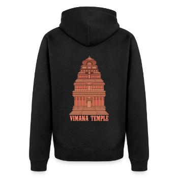 Ancient Astronaut Theorie Vimana Tempel - Unisex Premium Bio Zip Hoodie - Schwarz - Hinten - Nico (187cm)