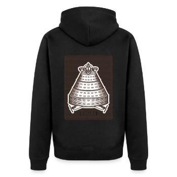 Ancient Astronaut Theorie Vimana Tempel - Unisex Premium Bio Zip Hoodie - Schwarz - Hinten - Nico (187cm)