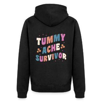 Survivant de la douleur abdominale Groovy - Veste à capuche bio Premium Unisexe - noir - Dos - Nico (187cm)