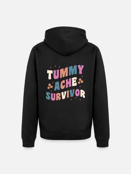 Tummy Ache Survivor Groovy - Unisex Premium Organic Zip Hoodie - black