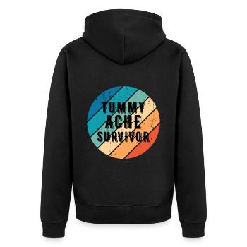 Tummy Ache Survivor Vintage Sunset - Unisex Premium Organic Zip Hoodie - black - Back - Nico (187cm)