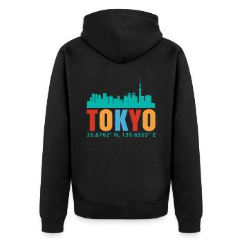 Tokyo - Veste à capuche bio Premium Unisexe - noir - Dos - Nico (187cm)