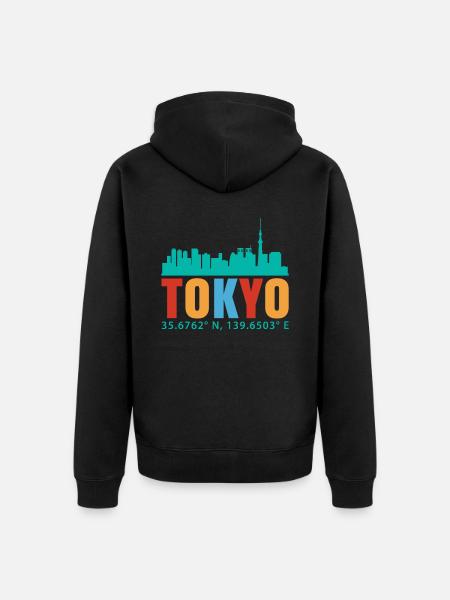 Tokyo - Unisex Premium Organic Zip Hoodie - black