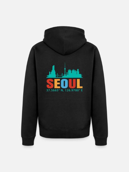 Seoul - Unisex Premium Organic Zip Hoodie - black