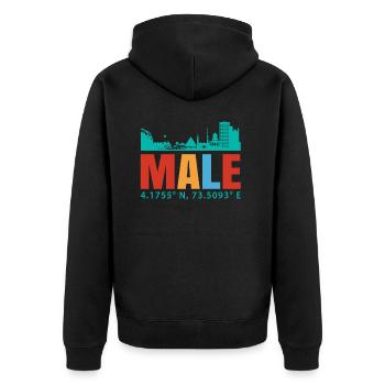Malé Maldives - Veste à capuche bio Premium Unisexe - noir - Dos - Nico (187cm)