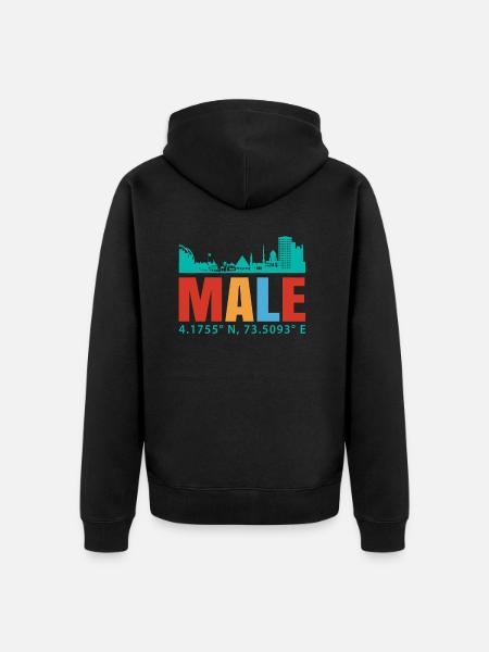 Male Malediven - Unisex Premium Bio Zip Hoodie - Schwarz