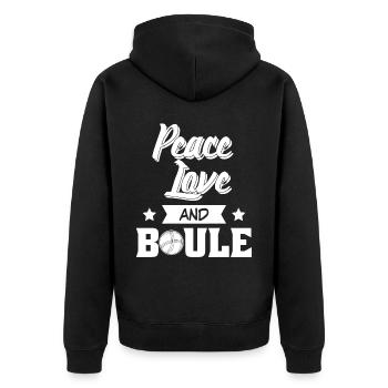 Boule Boulekugeln Petanque Witz Boccia - Unisex Premium Organic Zip Hoodie - black - Back - Nico (187cm)