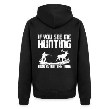 Chasseur de cerfs buck si vous - Veste à capuche bio Premium Unisexe - noir - Dos - Nico (187cm)