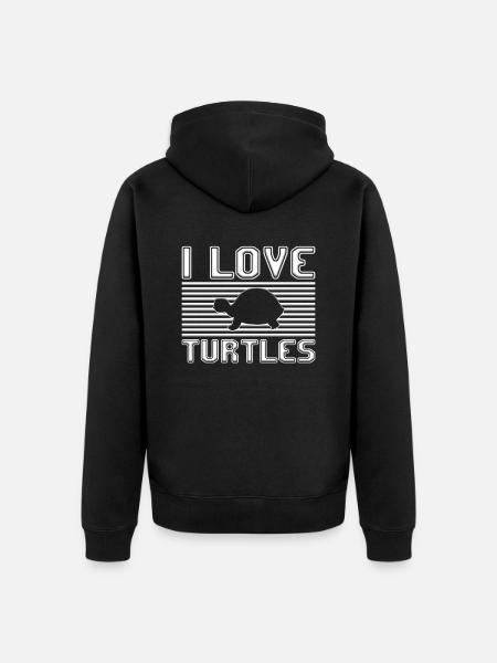 I love turtles - Unisex Premium Bio Zip Hoodie - Schwarz