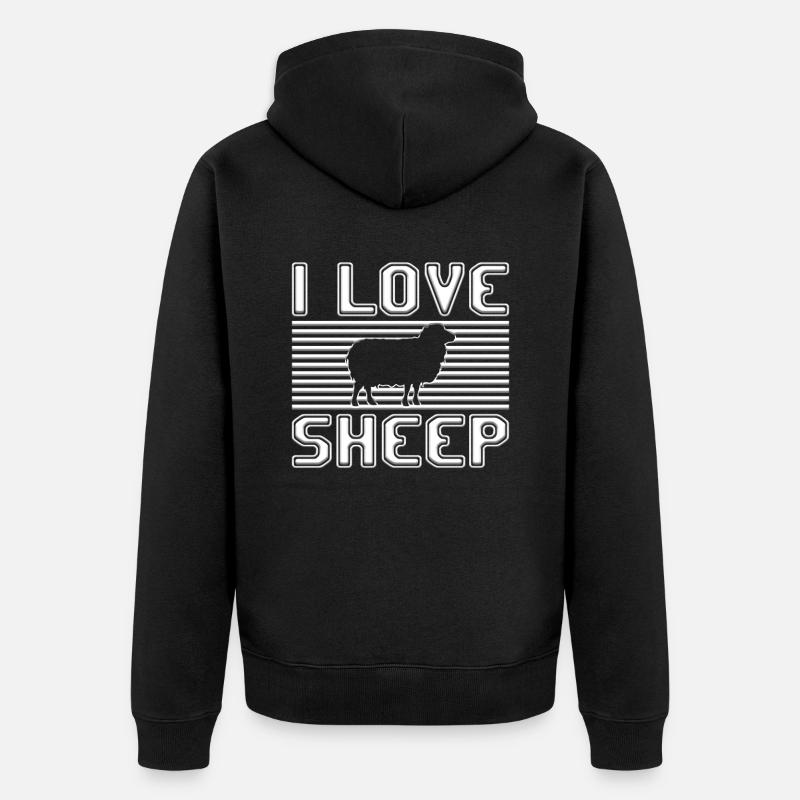 J’aime les moutons - Veste à capuche bio Premium Unisexe - noir