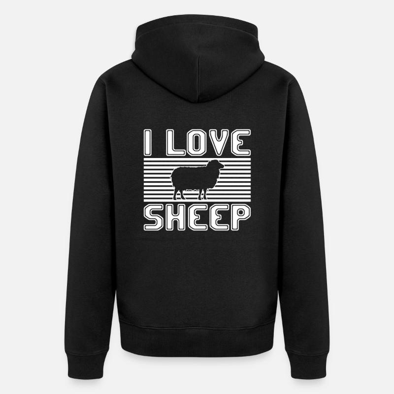 J’aime les moutons - Veste à capuche bio Premium Unisexe - noir