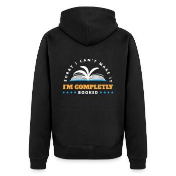 Bookworm Book Lover Literary Reading - Unisex Premium Organic Zip Hoodie - black - Back - Nico (187cm)