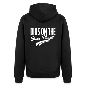Dibs on the Bass Player - Unisex Premium Organic Zip Hoodie - black - Back - Nico (187cm)