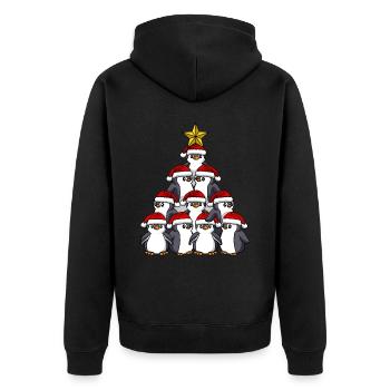 Arbre de Noël Pingouin - Veste à capuche bio Premium Unisexe - noir - Dos - Nico (187cm)