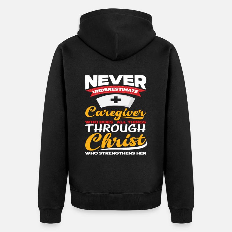 Jésus soignant chrétien - Veste à capuche bio Premium Unisexe - noir