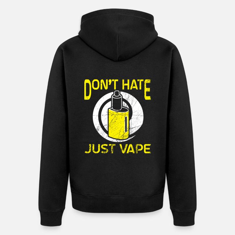 Elektro Zigarette E-Zigarette E-Shisha Vape - Unisex Premium Bio Zip Hoodie - Schwarz
