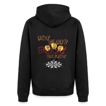 Dart Darts Dartboard Dartboard Throw Arrow - Unisex Premium Organic Zip Hoodie - black - Back - Nico (187cm)