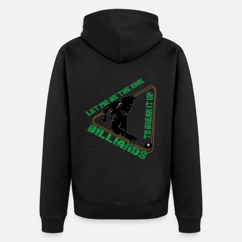 Billard Billardkugel Billarddreieck Kö - Unisex Premium Bio Zip Hoodie - Schwarz