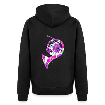 Drôle d’instrument de musique Français Cor - Veste à capuche bio Premium Unisexe - noir - Dos - Nico (187cm)