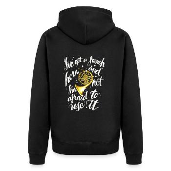Français De musique à cor - Veste à capuche bio Premium Unisexe - noir - Dos - Nico (187cm)