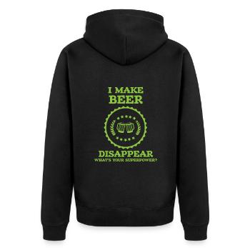 Bière Bière Bière Boire de la bière Alcohol Party - Veste à capuche bio Premium Unisexe - noir - Dos - Nico (187cm)