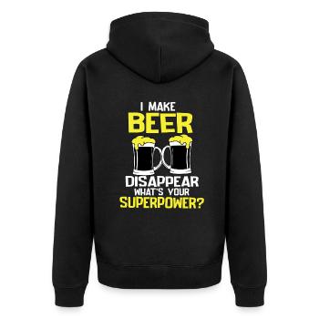 Bière Bière Bière Boire de la bière Alcohol Party - Veste à capuche bio Premium Unisexe - noir - Dos - Nico (187cm)
