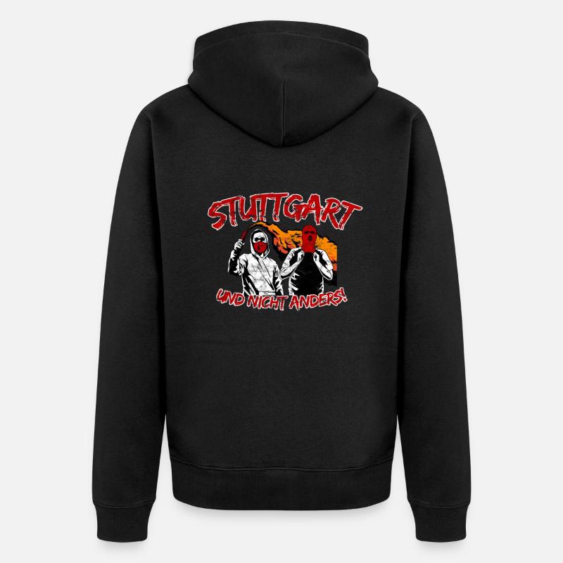 Stuttgart und nicht anders UPDATE - Unisex Premium Bio Zip Hoodie - Schwarz
