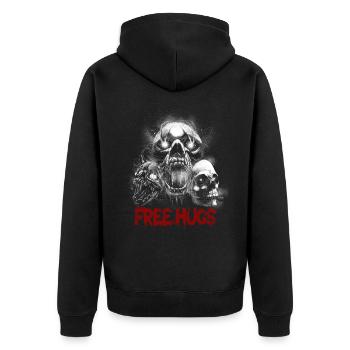 Free Hug's Skull -Bloody Font Halloween - Unisex Premium Organic Zip Hoodie - black - Back - Nico (187cm)