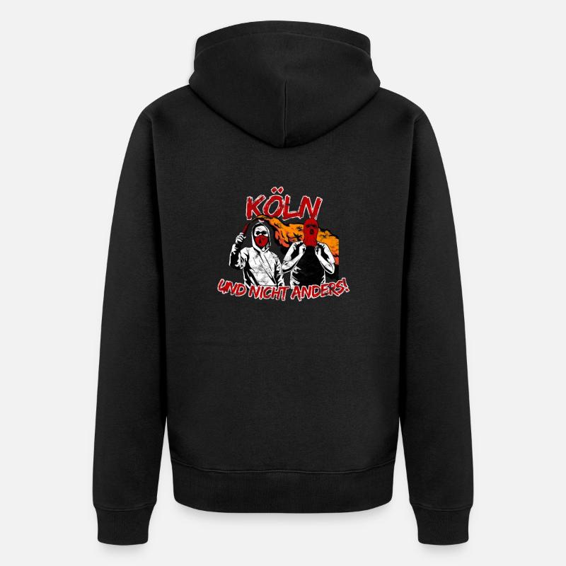 Köln und nicht anders UPDATE - Unisex Premium Bio Zip Hoodie - Schwarz