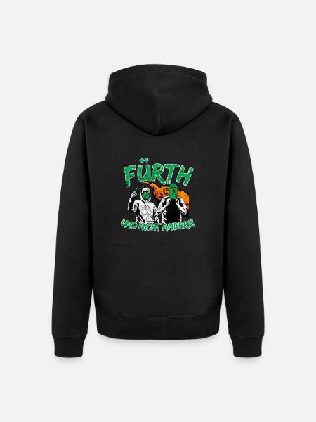 Fürth und nicht anders UPDATE - Unisex Premium Bio Zip Hoodie - Schwarz